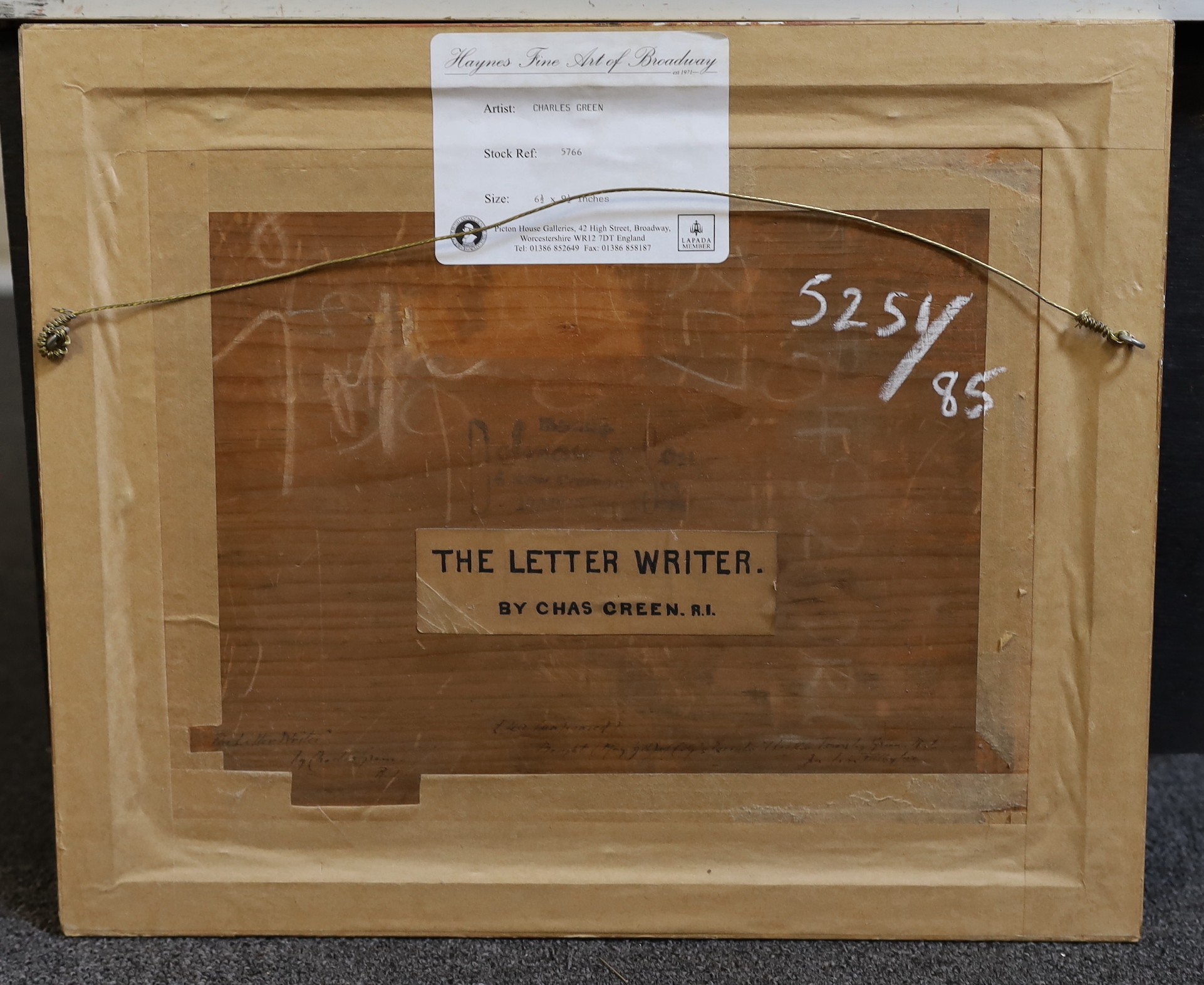 Charles Green R.I. (1840–1898), 'The Letter Writer', watercolour, 16 x 24cm